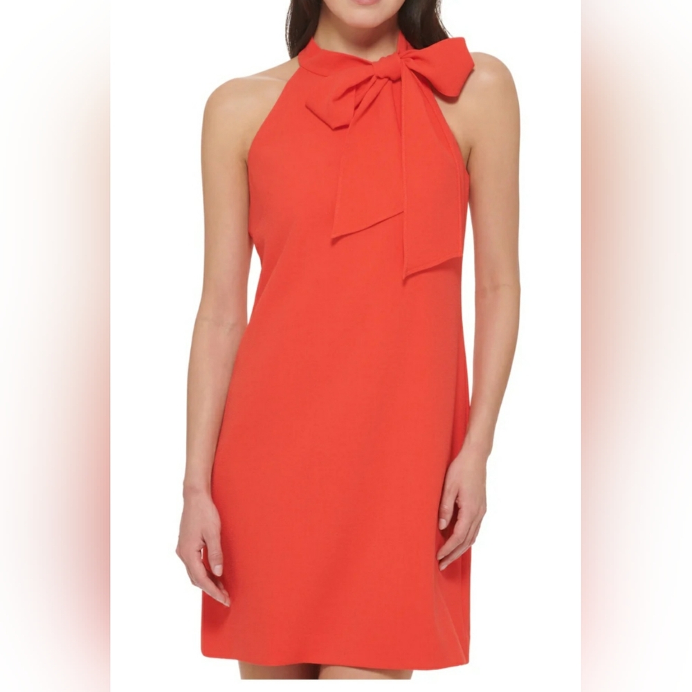 Vince Camuto Neck Bow Tie Dress